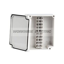 "TIBOX" TJ-10P-M กล่องพลาสติก พร้อมเทอร์มินอลบล็อก (Plastic Terminal Block Box IP66) 10Pole 10A Size : 1110x91x43 mm.