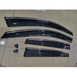 กันสาด CRV G4 พร้อมคิ้วสเตนเลส 2013-2017