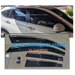 กันสาด CRV G4 พร้อมคิ้วสเตนเลส 2013-2016