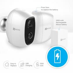 กล้องวงจรปิดไร้สาย Ezviz พร้อมแบตเตอรี่ในตัว รุ่น C3A Full HD Wire-Free Camera (1080p)