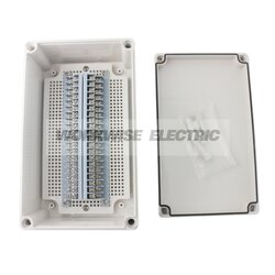 "TIBOX" TJ-40P-S กล่องพลาสติก พร้อมเทอร์มินอลบล็อก (Plastic Terminal Block Box IP66) 40Pole 10A Size : 250x150x100 mm.