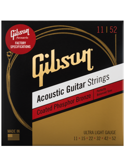 สายกีตาร์โปร่ง GIBSON 11-52 COATED PHOSPHOR BRONZE ACOUSTIC GUITAR STRINGS
