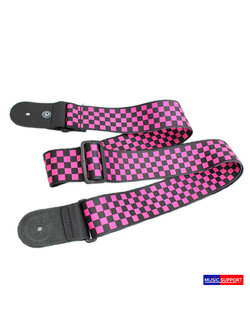 สายสะพายกีต้าร์ Planet Waves Black/Pink Checker