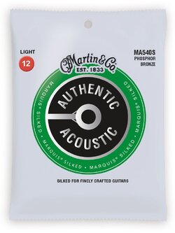 สายกีตาร์โปร่ง Martin 12-54 Light MA540S Marquis Silked Phosphor Bronze Authentic Acoustic Guitar Strings