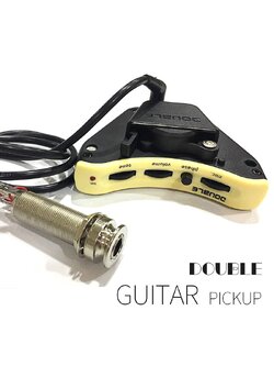 Double B1G Soundhole Control Preamp Pickup System for Acoustic Guitar, Black