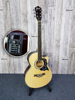 Kazuki กีตาร์โปร่งไฟฟ้า 39นิ้ว AKZ-39CE