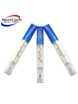 ปรอทแก้ววัดไข้ หรือ ปรอทวัดไข้แบบแก้ว มีมาตรฐาน CE สามารถใช้วัดไข้ได้ทั้งเด็กทารกและผู้ใหญ่ เหมาะใช้ในโรงพยาบาล คลีนิค บริษัท บ้าน