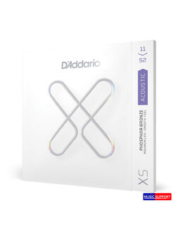 สายกีตาร์โปร่งเคลือบกันสนิม D'Addario XSAPB1152 11-52 Custom Light, XS Coated Phosphor Bronze