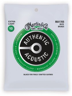 MARTIN MA-170S AUTHENTIC ACOUSTIC SILKED STRING SET 80/20 BRONZE .010-.047