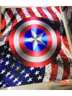 พรมปูกลองทรงสี่เหลี่ยมลาย Captain America
