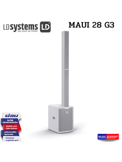 LD Systems MAUI® 28 G3 W Compact cardioid column PA system, White