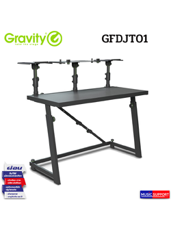 Gravity : GFDJT01 DJ Desk with Adjustable Loudspeaker and Laptop Trays