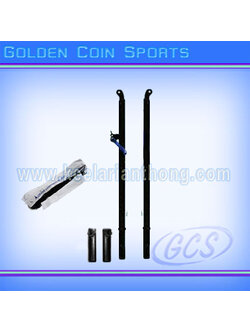 เสาตะกร้อแข่งขันระบบเฟือง แบบฝังพิ้น (พร้อมตาข่าย)