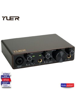 YUER® ออดิโออินเตอร์เฟส Audio Interface 2i2 รุ่น YE-01 | แถมฟรี สาย USB A to C + อะแดปเตอร์ + คู่มือ