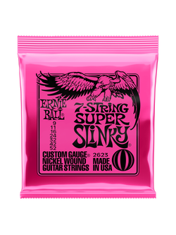 สายกีตาร์ไฟฟ้า 7 สาย ERNIE BALL SUPER SLINKY 7-STRING NICKEL WOUND ELECTRIC GUITAR STRINGS - 9-52 GAUGE