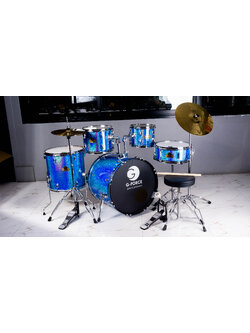 G-Force กลองชุด ขอบโครเมียม PE-2 ประกายน้ำเงิน P4 (10,12) GGF-4PE2(SBL)