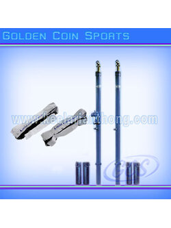 เสาอเนกประสงค์วอลเลย์-ตะกร้อ ระบบเฟือง แบบฝังพื้น พร้อมตาข่าย