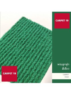 ราคาต่อเมตร>> CARPET19 พรมลูกฟูก สีเขียว กว้าง 2 เมตร หนา 4.5-5 มม.