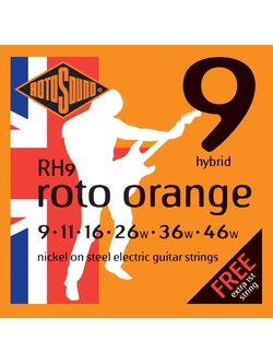 สายกีตาร์ไฟฟ้า Rotosound RH9 09-46 Hybrid แถมสาย 1 [Roto Orange]