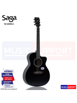 SAGA SF600GC BK กีตาร์โปร่ง สีดำ