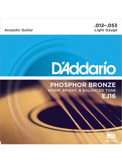 สายกีตาร์โปร่ง D'Addario EJ16 12-53 Light