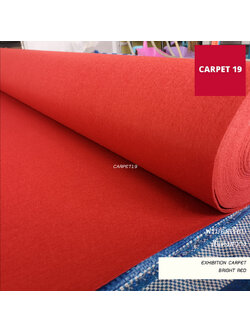 ราคาต่อเมตร>>CARPET19 พรมอัดเรียบ สีแดงสว่าง รุ่น M1.5 กว้าง 1.5 เมตร หนา 2.0 มม.