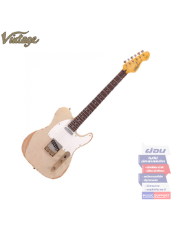 กีตาร์ไฟฟ้า VINTAGE Tele V62MRABICON Ash Blonde ~ Distressed