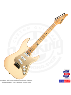 Soloking MS-1 Custom Roasted Maple FB with Gold Hardware S-S-S Vintage Yellow Gold