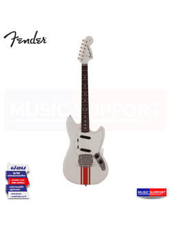 กีตาร์ไฟฟ้า FENDER 2023 COLLECTION, MADE IN JAPAN TRADITIONAL 60S MUSTANG, OLYMPIC WHITE WITH RED COMPETITION STRIPE