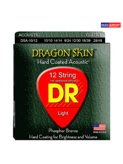 สายกีต้าร์โปร่งเคลือบ DR DSA-10/12 DRAGON SKIN Clear Coated