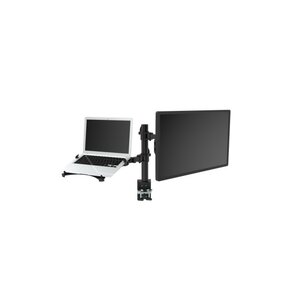 Flexispot by Essen Single Monitor Arm with Laptop Holder (D1DL) - Black