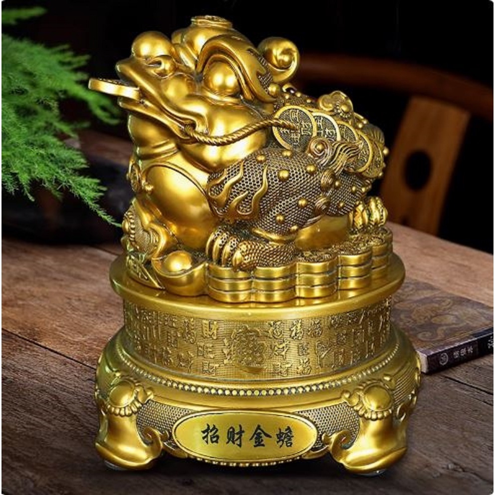 CT227B170 HAOYUN คางคกทองโชคดี มงคล ของขวัญเลื่อนตำแหน่ง ของขวัญขึ้นบ้านใหม่ ขนเงินขนทอง รับทรัพย์