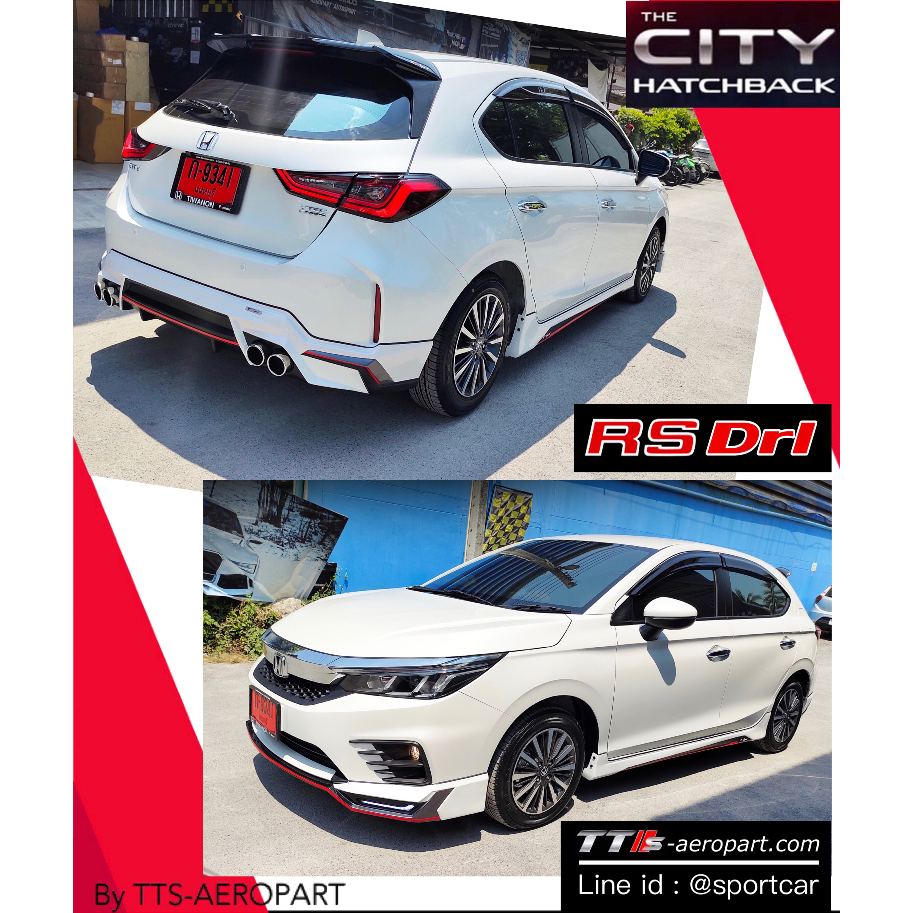 ชุดแต่ง Honda City 5D Hatchback 2020 2021 2022 RS DRL V1 ท่อคู่สปอร์ต - ชุดแต่ง city turbo 5ประตู ฮอนด้าซิตี้ แต่งสวย สเกิร์ต ชุดแต่ง City