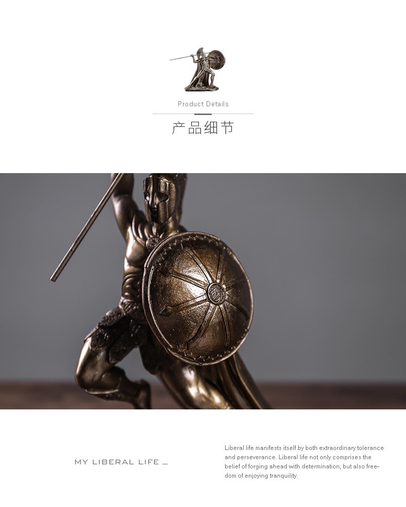 FAMITOSS ของแต่งบ้าน SPARTACUS SPARTAN MODEL นักขี่ม้า ขี่ม้า ของแต่งห้อง ของแต่งร้าน ของขวัญ