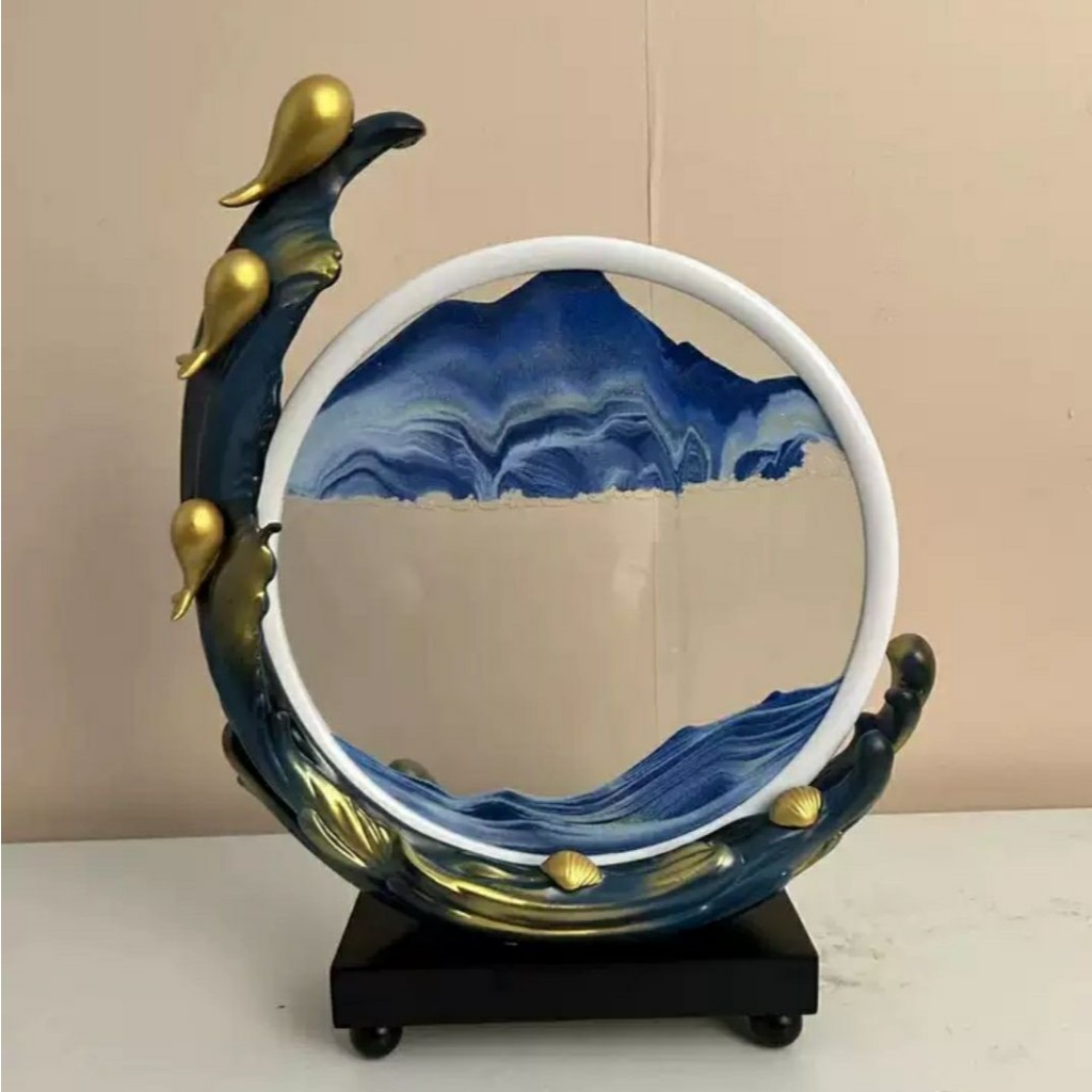 CT188B155 FAMITOSS เครื่องประดับนาฬิกาทราย โมเดล ของตกแต่ง ของขวัญขึ้นบ้านใหม่ โมเดลแต่งโรงแรม ภาพวาดทรายดูด