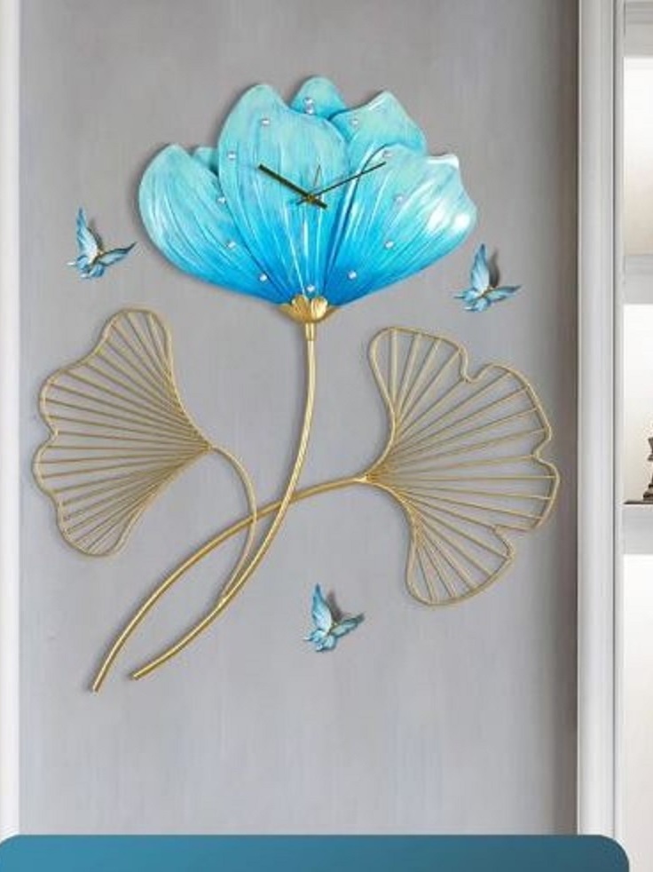 CT222C054 INTERY นาฬิกาดอกบัว Lotus Wall Clock Art นาฬิกาติดผนัง ไฟติดผนัง