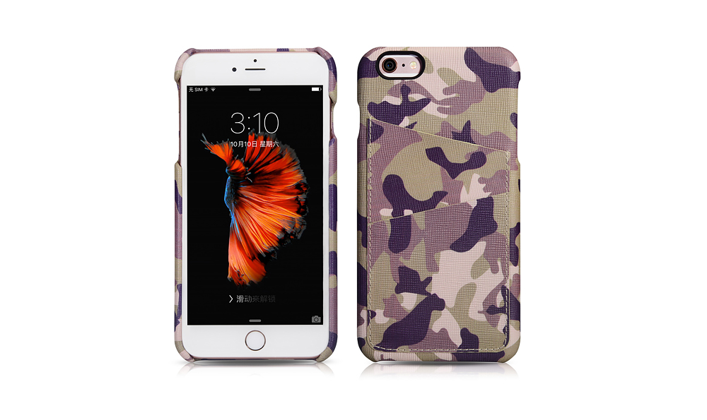 เคสหนัง iPhone 6 Plus/6S Plus แบรนด์ iCarer รุ่น Camouflage 6016 ทำจาก หนังวัว (Genuine leather)