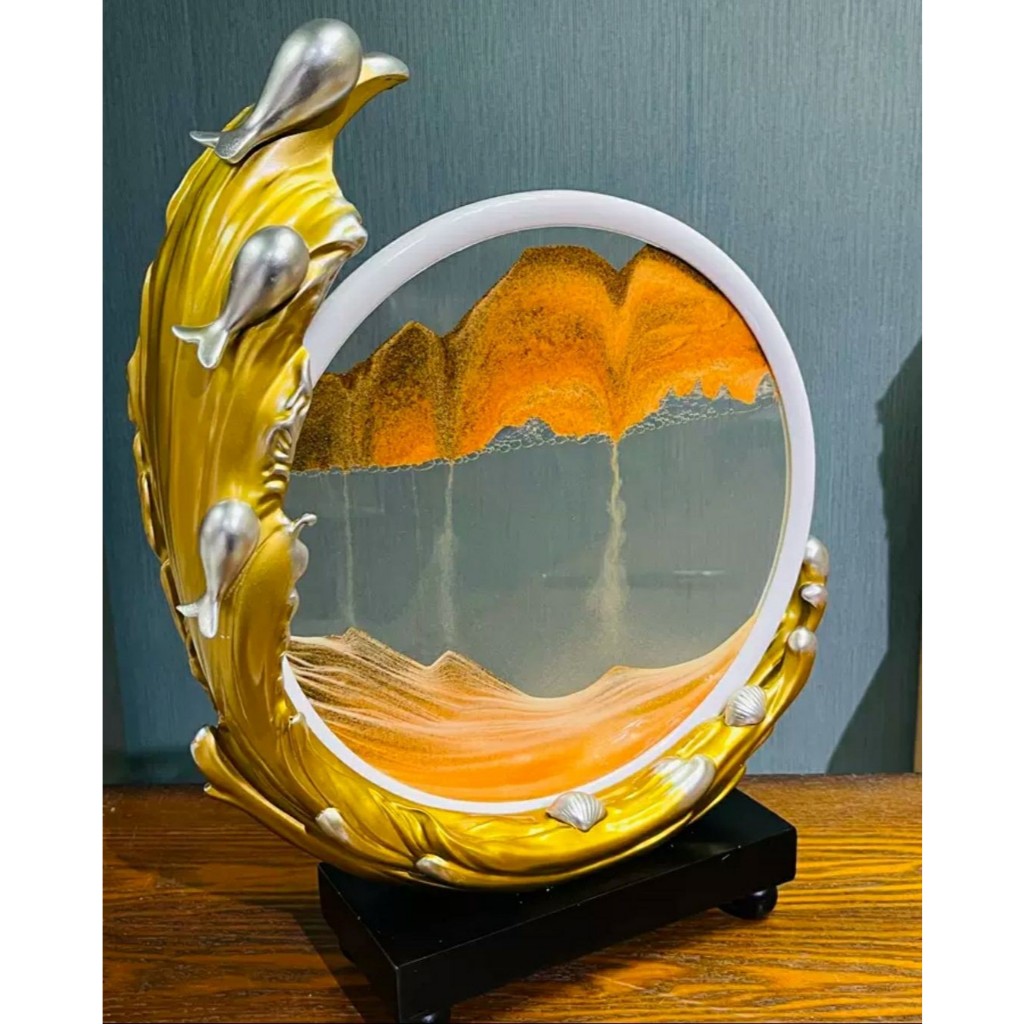 CT188B155 FAMITOSS เครื่องประดับนาฬิกาทราย โมเดล ของตกแต่ง ของขวัญขึ้นบ้านใหม่ โมเดลแต่งโรงแรม ภาพวาดทรายดูด