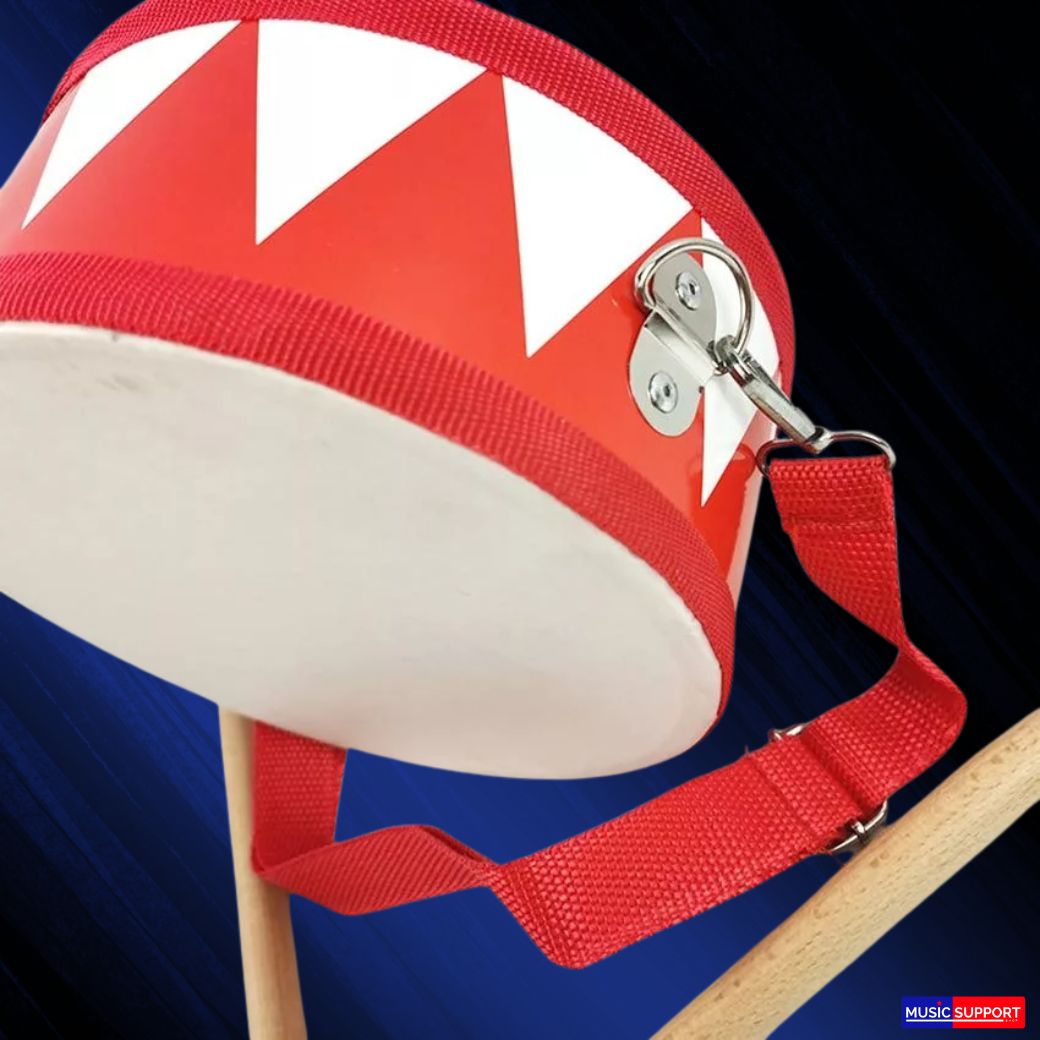 กลองไม้เด็ก 8 นิ้ว พร้อมสายสะพาย