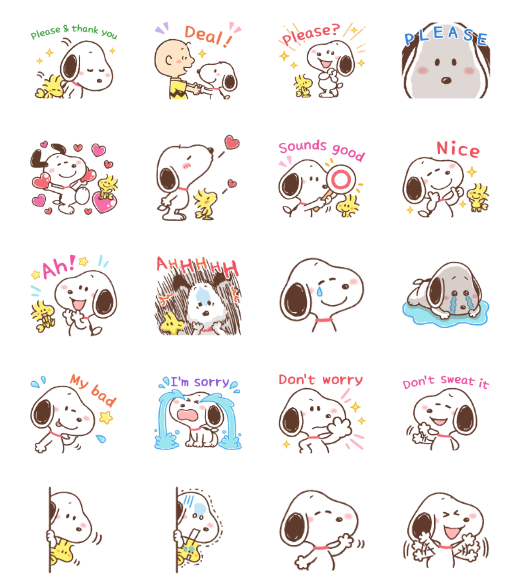 ขายสติกเกอร์ไลน์ Snoopy♪ เลือกใช้ได้ตามความรู้สึก