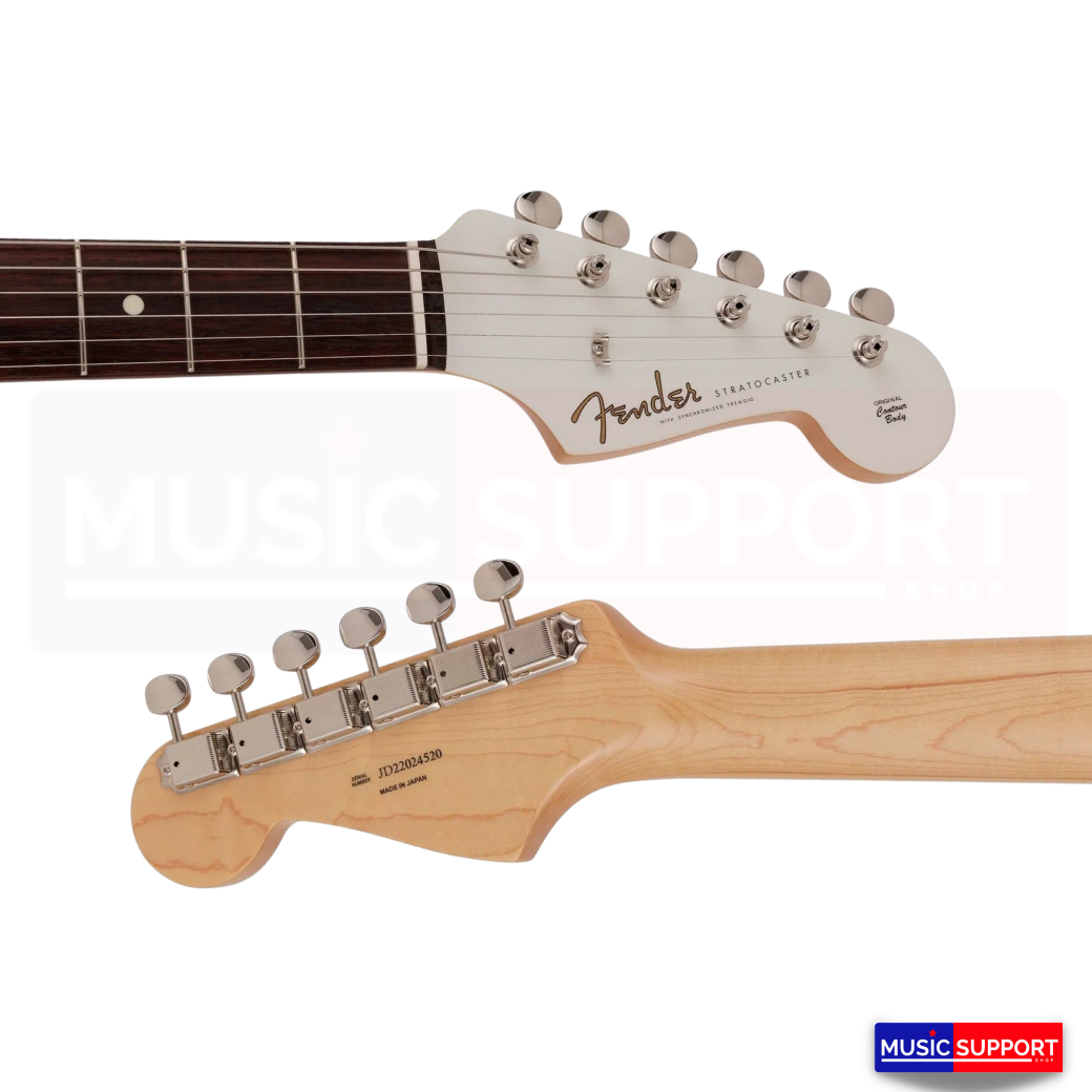 กีตาร์ไฟฟ้า FENDER 2023 COLLECTION, MADE IN JAPAN TRADITIONAL 60S STRATOCASTER, OLYMPIC WHITE WITH BLUE COMPETITION STRIPE