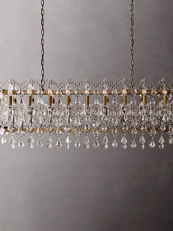 CT214A25760 SOTMIA โคมระย้ายาว อาคารDuplex Villa Loft Apartment ห้องนั่งเล่นขนาดใหญ่ โคมไฟคริสตัล Light