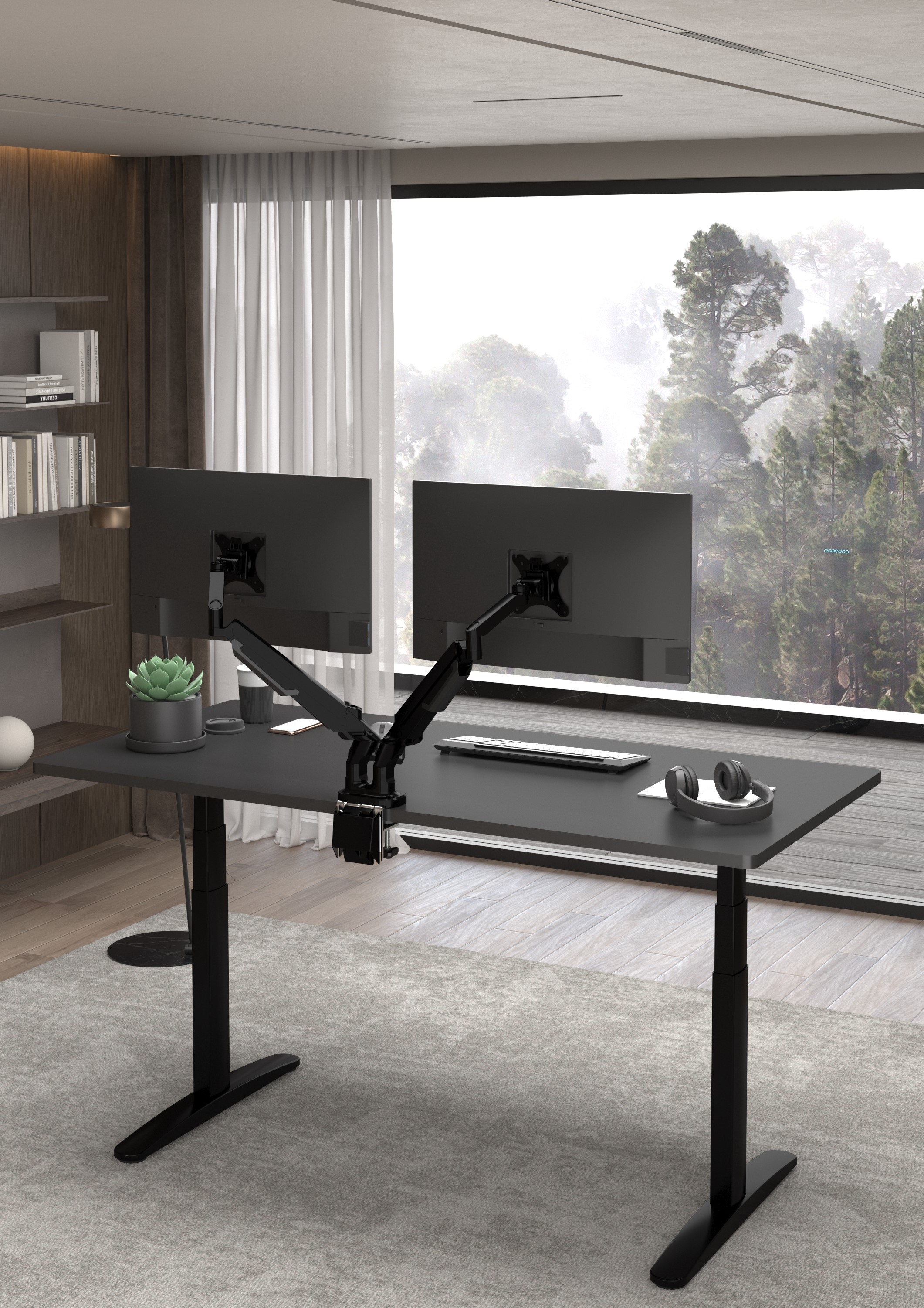 FlexiSpot By Essen ขาติดหน้าจอมอนิเตอร์แบบคู่ รุ่น MA8D2 - สีดำ