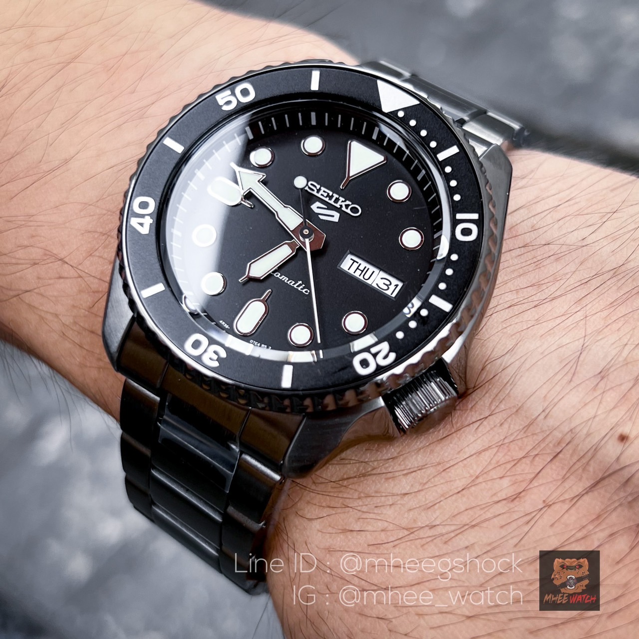 Seiko สแตนเลสรมดำ Automatic PVD Black รุ่นSRPD65K1