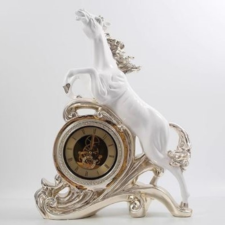 CT215C050 INTERY นาฬิกาม้า นาฬิกาตั้งโต๊ะ ของขวัญขึ้นบ้านใหม่ แต่งโรงแรม ม้า Clock