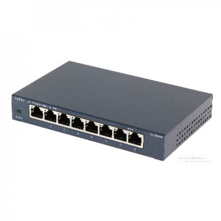 tp-link TL-SG108 8 Port Gigabit Unmanaged Ethernet Network Switch, Plug & Play, Fanless Metal Design, Shielded Ports