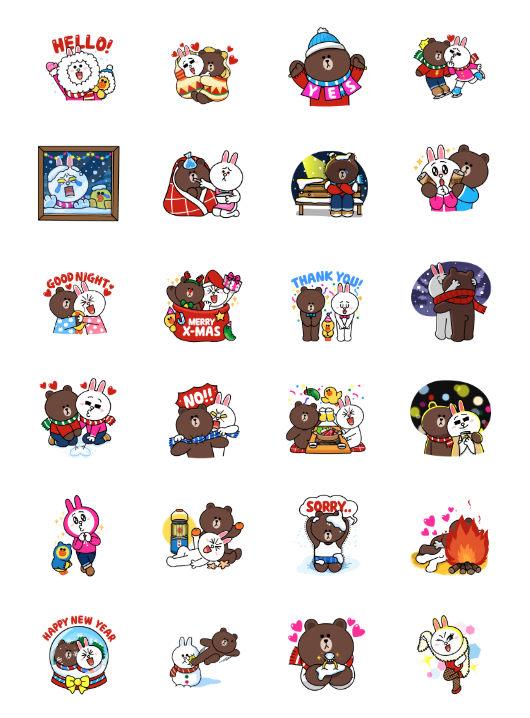 ขายสติกเกอร์ไลน์ เดทในฤดูหนาวของบราวน์ & โคนี่