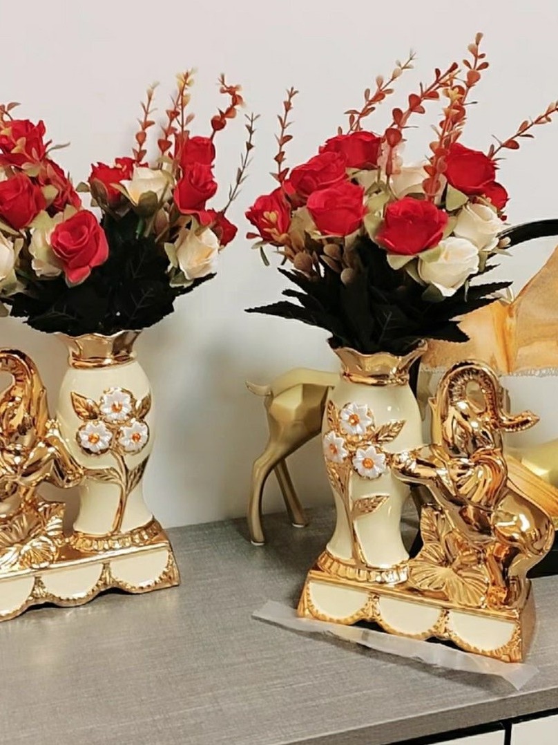 CT209E040 DECHOME แจกันเซรามิกยุโรป แจกันแต่งบ้าน ดอไม้ปลอม ช้าง European ceramic vase