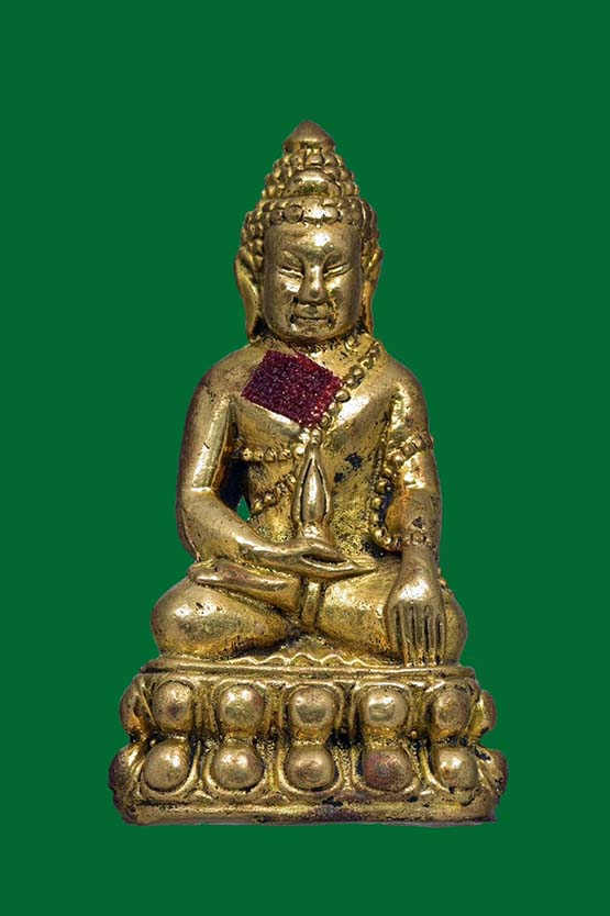 พระกริ่งนเรศวรเพชรกลับ เนื้อปลอกลูกปืน กะใหล่ทอง รุ่นอัศวิน ค่ายนเรศวร ปี50