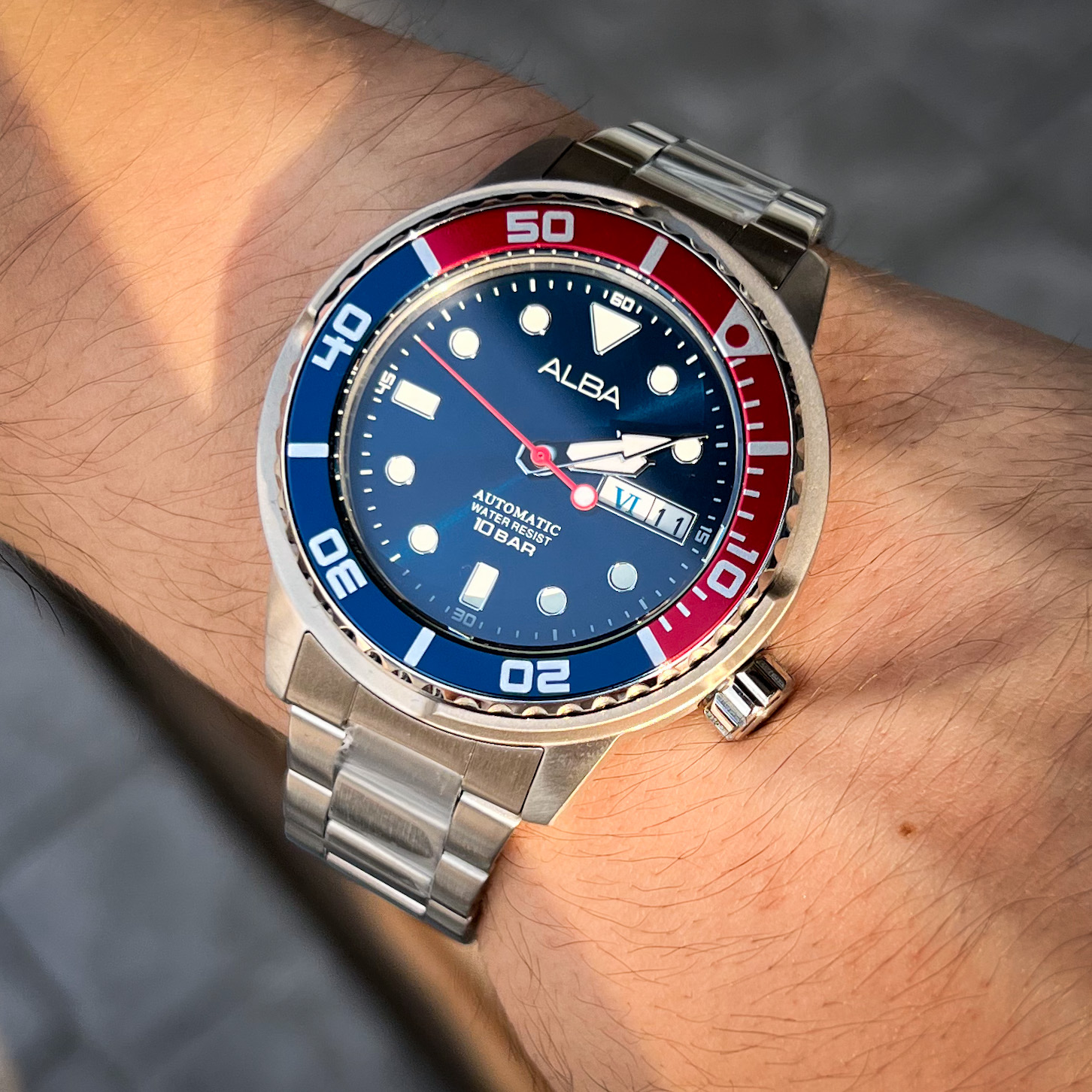 ALBA Mini Tuna Pepsi Submarine Silver Metal Strap